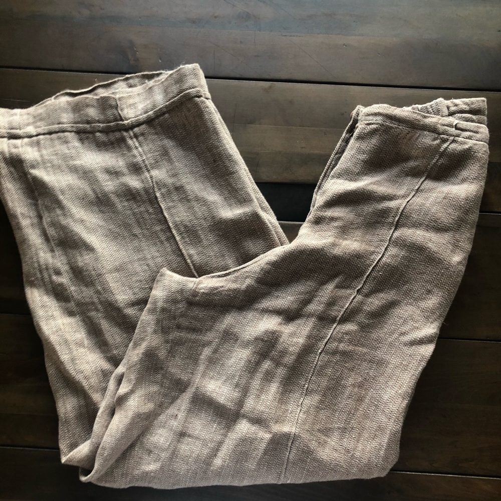 Flax Lagenlook linen  Wide Leg High Waist Pants M